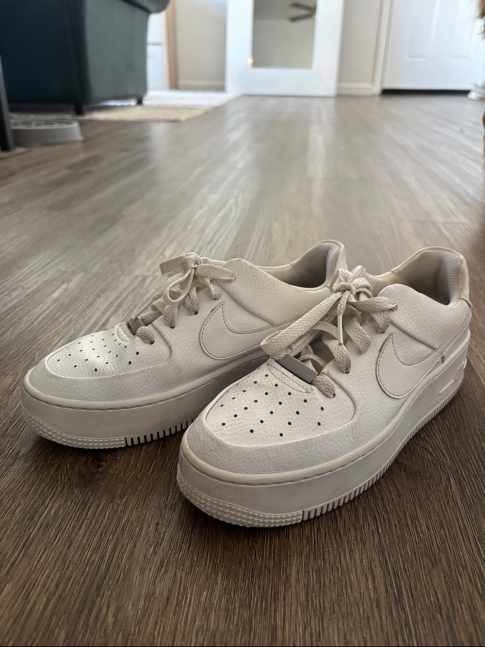 Nike Women’s Off-White/Cream Platform Sneakers